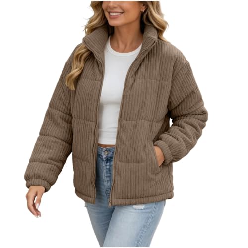 fartey Winter Coats for Women Zip Up Quilted Puffer Jacket Soft Warm Coat - image 2