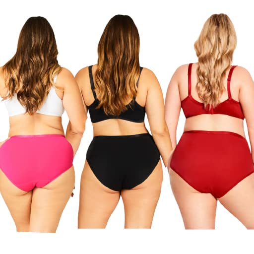 Image of VESY Women Hipster Panties Plain Color Jumbo Size Full Coverage Underwear Panty Small to 10XL (Pack of 2)