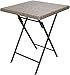 Produktbild BRUBAKER Gartentisch Toskana - 58 x 58 cm Balkontisch wetterfest - Polyrattan und Metall Beistelltisch klappbar - Campingtisch eckig - Klapptisch für Balkon, Terrasse - Bistrotisch - Grau Braun