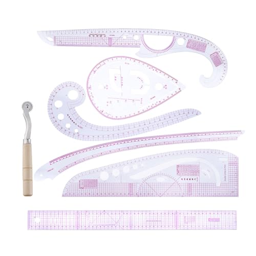 Regla y curva Coser sastre Sewing 7- Set | Kit de reglas de regulación de de nube | Essential para los entusiastas de la artesanía de telas | Accesorios de costura multifuncionales para el di