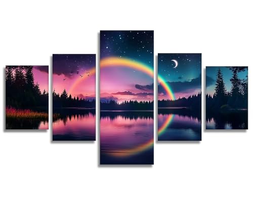 Idée Cadeau Loisir Creatif avec ce lot de 5 tableaux diamond painting paysage adulte 5D
