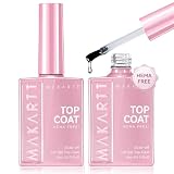 Makartt Top Coat Gel UV 2x15ml No Wipe Long-Lasting Clear Gel Soak Off