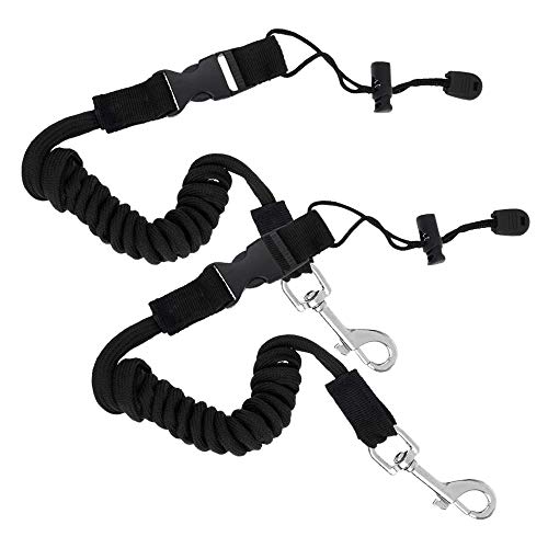 Gobesty Remo de Kayak Correa, 2 Piezas Remo de Kayak Cuerda, Correa elástica de Remo con Canoa para Kayak con Ganchos de Seguridad para paletas Dobles y perforantes, Ganchos para Barcos