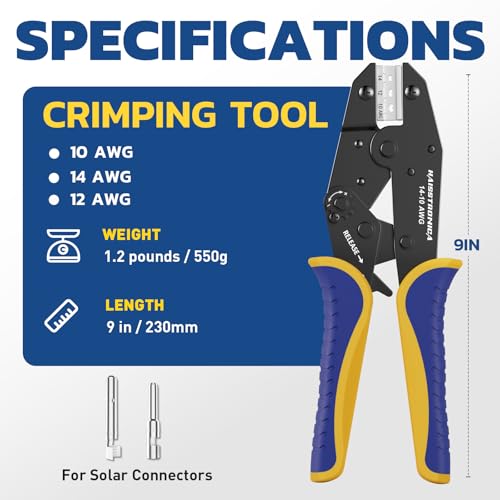 Image of haisstronica Crimping Tool for Solar Connectors, AWG 14 12 10
