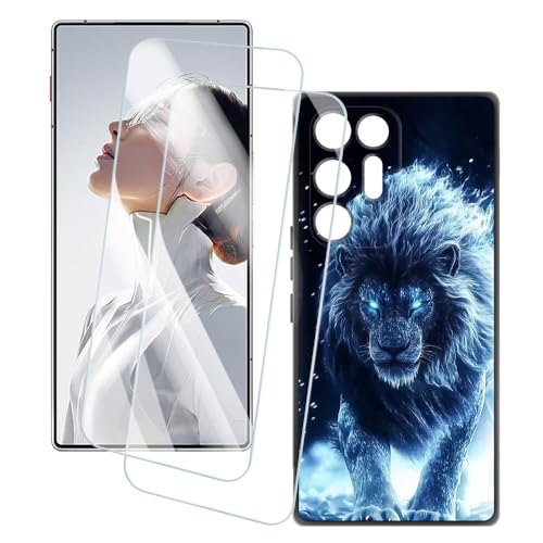 OAGELIM 2�Z�b�g �X�N���[���v���e�N�^�[ + �P�[�X ZTE Nubia Red Magic 11 Air Trace 5G (6.85 �C���`) �Ƃ̌݊������� �A�[�e�B�X�e�B�b�N�J�X�^���v�����g�J�o�[�Ƌ����K���X�t�B���� �X�N���b�`�h�~ (��
