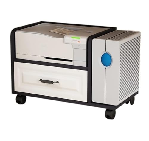 Supporto per stampante mobile con ruote in legno per carrello portaoggetti per scrivania da ufficio con cassetto per per uso domestico e design salvaspazio