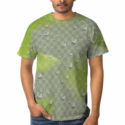 Tee shirt manches courtes homme anti-transpiration col rond motif feuilles