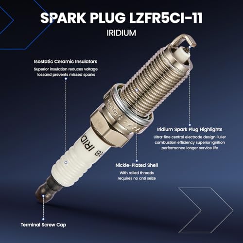 Image of Ignition Coils(8Pack) and Premium Iridium Spark Plugs (16Pack)-Fit for 5.7L V8 Dodge Ram 1500 Charger Challenger Durango,Jeep Grand Cherokee,Chrysler 300 2008-2017,Replacement UF504 /LZFR5CI-11