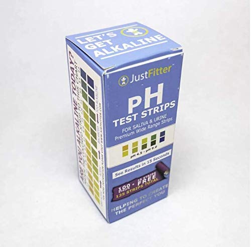 JustFitter pH Test Strips (100 Strips + 25 Free) for Alkaline Testing