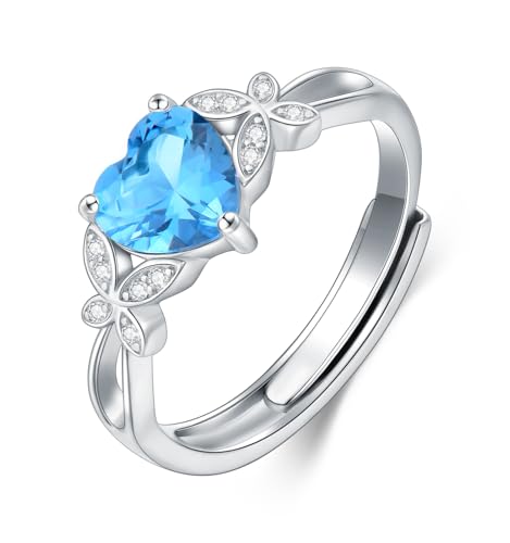 MultiColor Gemstone Rings for Women 925 Sterling Silver Colored CZ Statement Rings for Ladies