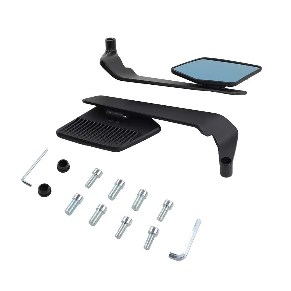 motos Miroir vélo Rétroviseurs De Moto Avec Ailettes Furtives, Rétroviseurs Rotatifs Et Réglables Pour XADV 750 Pour PCX, Pour Ducati(Anti-glare Blue)