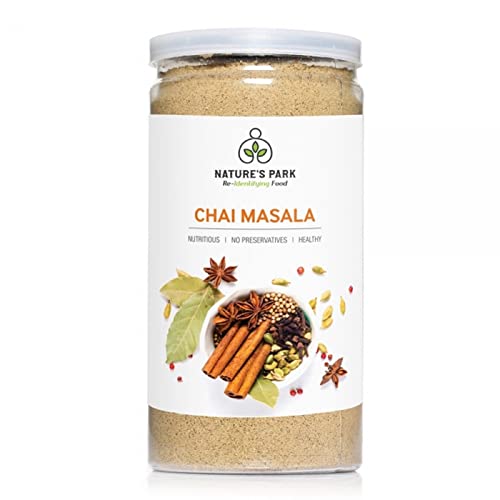 Image of Nature's Park Indian Chai Masala Blend of Cinnamon Ginger Cardamom Black Pepper and Cloves in Pet Jar (100gm)