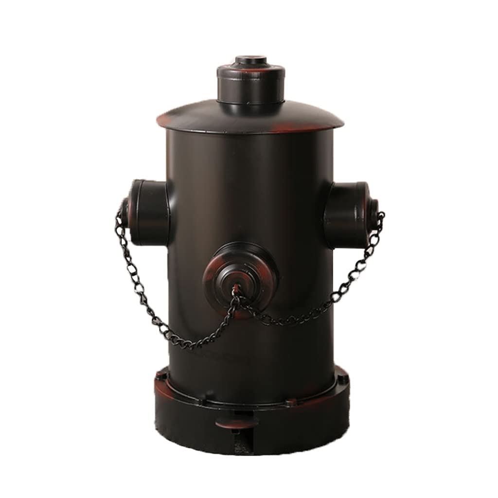 WXYZ Bins Retro Industrial Trash Can Home Office Hotel Cafe Metal Trash Can Color Black Size 35x33x50cm
