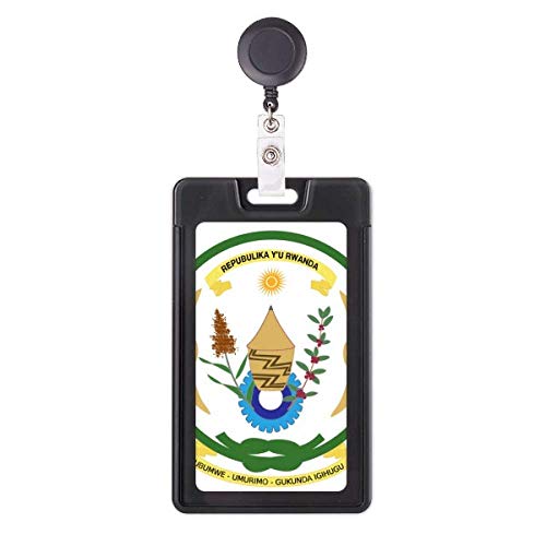 Porte-badge rétractable Rwanda avec emblème national pour carte d'identité