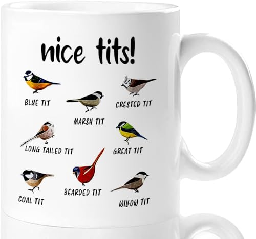 Jigfoxy Nice Tits Bird Mug, Funny Birds Coffee Mugs, Gifts for Bi...