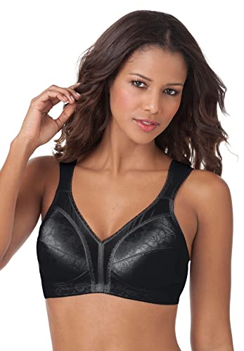 PLAYTEX Women's Plus Size 18 Hour Ultimate Shoulder Comfort Wireless Bra 4693-40 C, Black
