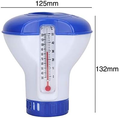 ATIE Floating 1" Mini Small Chlorine Tablet Dispenser with Built-in Floating Thermometer for Pool, Spa, Hot Tub, Fountain, Perfect for Inflatable Above-Ground Pools