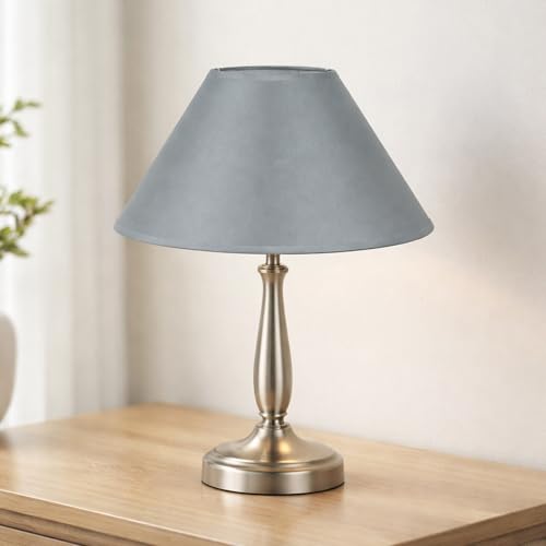 2 Pack 12 Inch Cotton Coolie Lamp Shade Multiple Colors Modern Fabric Light Shade for Table Lamps and Chandelier (Grey) - Image 5