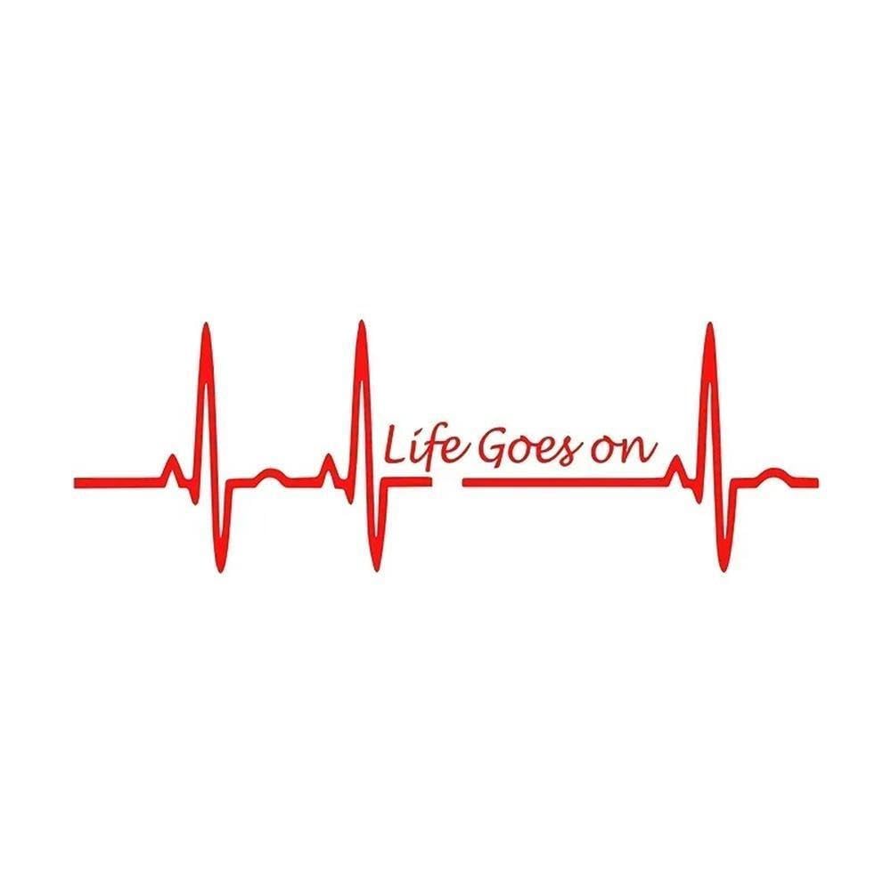15cm Heart Beat Trackpad Life Goes On Sticker(Red,15CM)