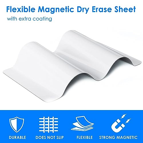 Image of Trueflair Magnetic Board Dry Erase Whiteboard for Fridge, 30 cm x 23 cm, with Black Marker, Waterproof Surface (A3)