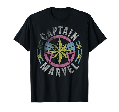 T-shirt Captain Marvel 90s logo imprimé vintage vêtement streetwear unisexe nostalgique