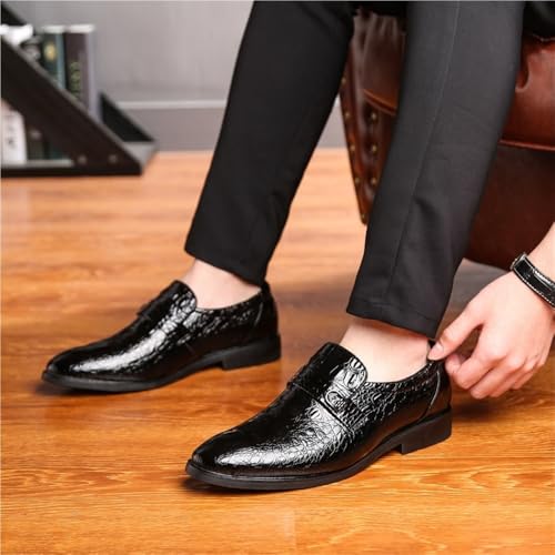 Men Oxford Dress Shoes Classic British Style Slip On Loafers Genuine Leather Comfy Casual Driving Boat Shoes Fashion Personality3