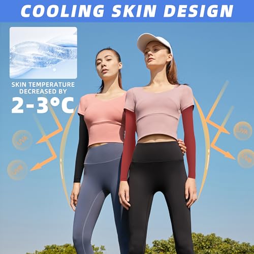 Image of BHYTAKI UV Sun Protection Arm Sleeves, UPF 50 Sports Cooling Arm Compression Sleeves for Men Women Teenager