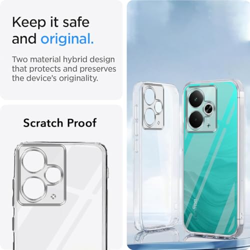 Image of Jkobi Back Cover for Realme 14T (Silicone Clear Shockproof Case with Camera Protection | Soft and Flexible | Transparent)