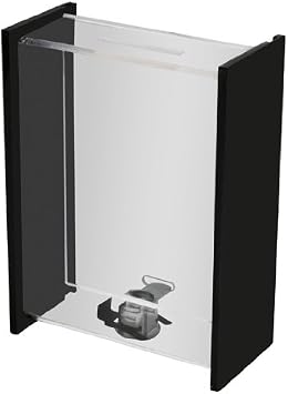 My Charity Boxes, Inc. Rectangular Acrylic Donation Suggestion collection Box small Piggy Bank Tip & ticket Box Lock With set of keys W/sliding Door & Display Black