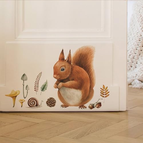 Vinilos decorativos ardilla acuarela para pared miniatura 4