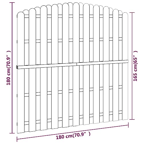 vidaXL Zaunpaneel, gebogen, aus Holz, unterteilte Bretter für Garten, Terrasse