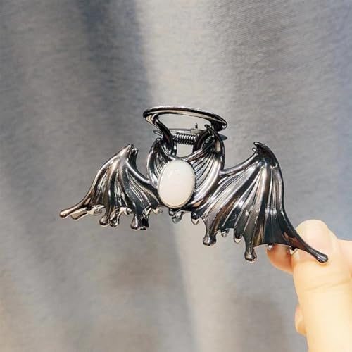 Newspied Halloween Hair Clips 1Pcs Black Metal Bat Hair Clip With Gems Designs Large Hair Claw Clip Gothic Halloween Hair Accessories For Hair Styling Women Girls Halloween Cosplay Party Decorations thumb #4