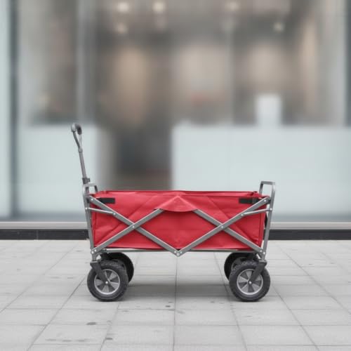 Carrito de mano plegable con ruedas cuádruples estables y bolsa ahorra espacio 3