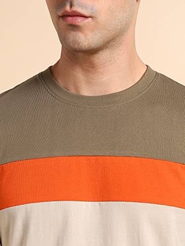 Image of Dennis Lingo Men's Cotton Slim Fit Solid T-Shirt (Round Neck)