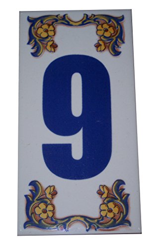 Moroccan Decorative House Numbers Ceramic Tile Mexican Spanish Mediterranean #9