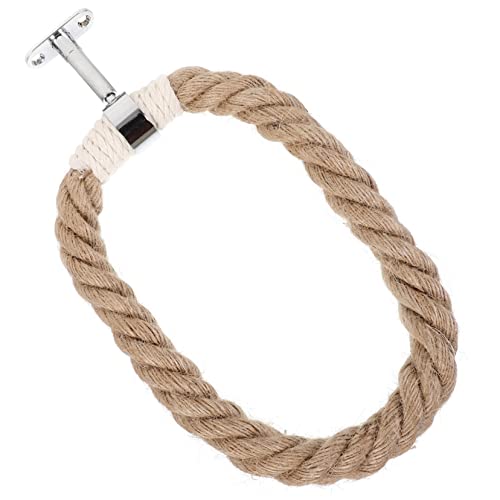 KONTONTY Toallero Muro Estante Manos Florido Soporte De Pared para Toallas Macramé Decorativo Baño Montado Bastidores Rústico Yute Anillo para Colgar Toallas Cuerda De