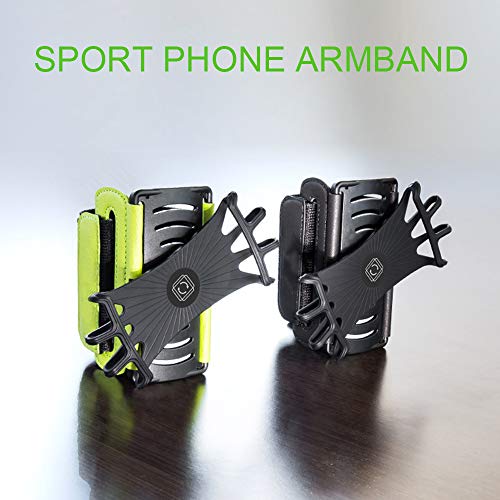 MEGICOT Braçadeira de corrida, 180 ° giratória com suporte de chave braçadeira de telefone para cami