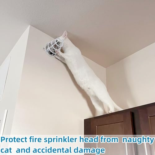 Happy Tree (2 Pack) White Fire Sprinkler Head Guard Cover for Both 1/2" & 3/4" Sprinkler Head 6" Deep Cage - Thumbnail 3