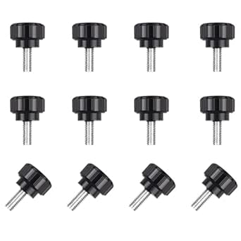 4Pcs T-Shaped Wing Knobs, M6 X 40mm Thumb Screws, Standard Male Thread Plastic Handles Hand Tightening Knobs Thumb Screws Black 90642824 - View #2
