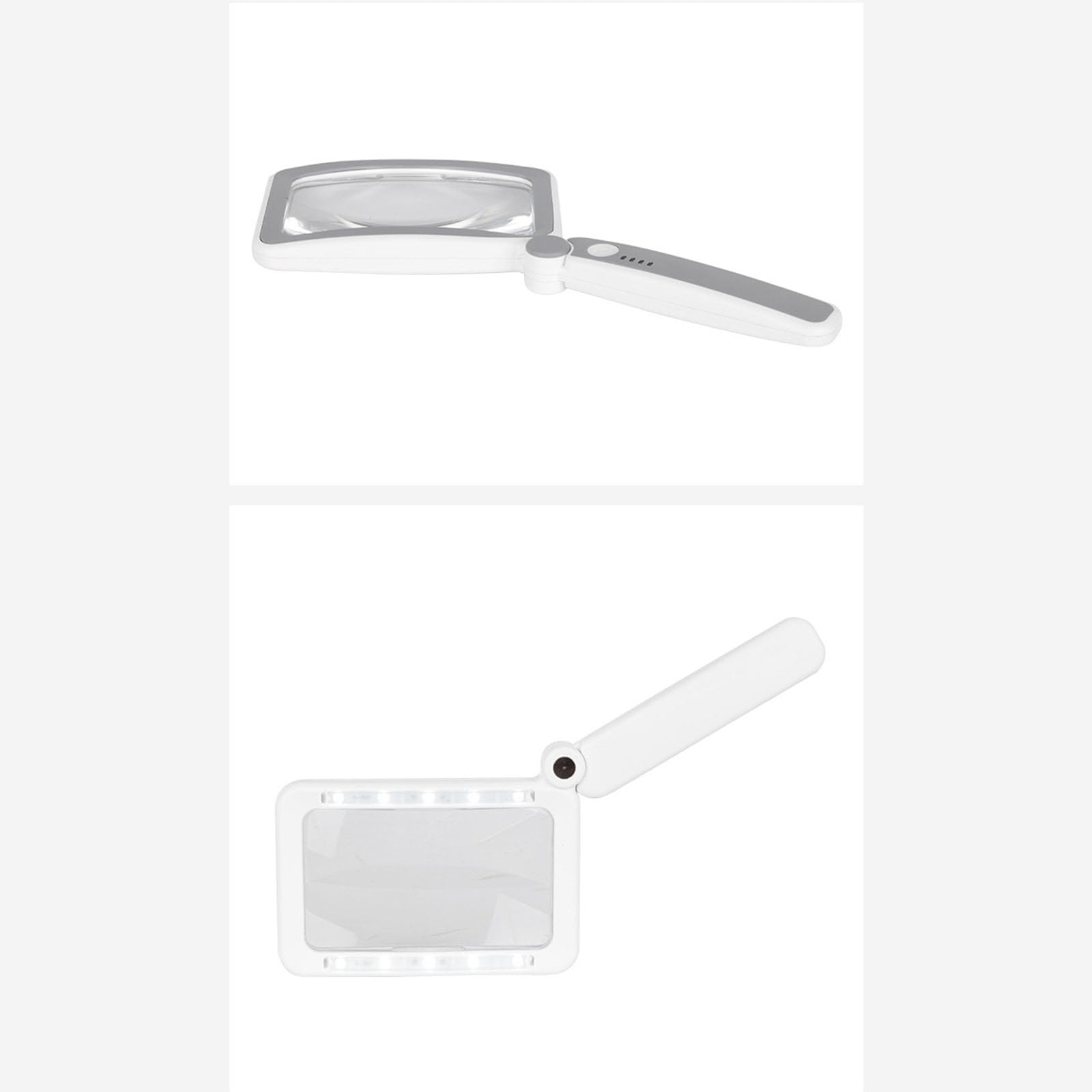 Lupa de mano con luz LED, plegable para una fácil portabilidad, lente acrílica ideal para personas mayores y tareas detalladas, diseño compacto y ligero