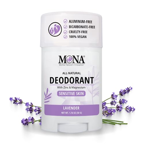 Image of MONA BRANDS All Natural Deodorant For Women & Men | For Sensitive Skin | No Aluminum or Baking Soda | (LAVENDER 1.76 Oz)