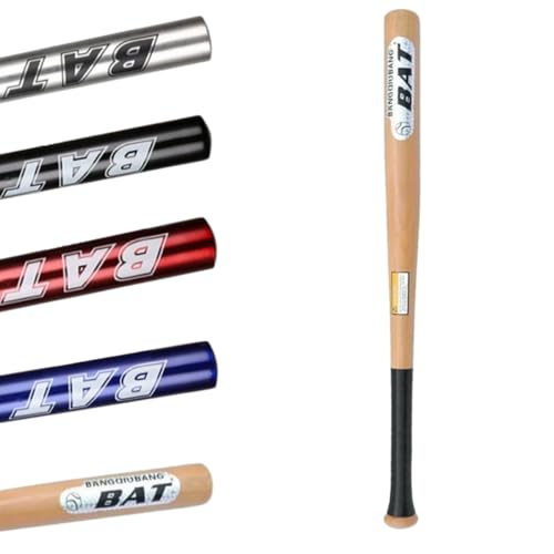YIJIA | Bate de béisbol de Madera | 71,12cm(28 Pulgadas) - Bate de béisbol, Entrenamiento con Peso y Juegos de Pelota - Diseño Ergonómico para Adultos y Jóvenes (Color: Madera)