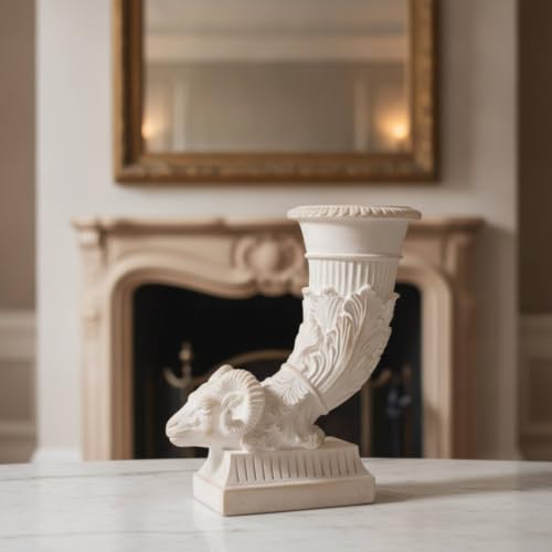 Vase tête de bélier en céramique, objet d'art de collection - 5