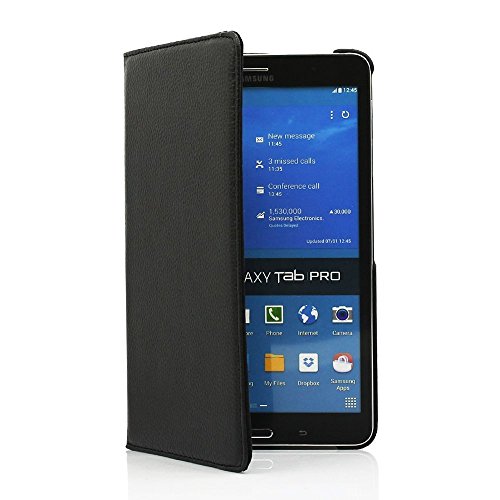 Pt Ultra Slim Lightweight Smart-Shell Rotating Leather Stand Protective Cover Case For Samsung Galaxy Tab Pro 8.4" Inch Android Tablet Sm-T320/T325/T321(Will Not Fit Tab Pro S 8.4) (Black) #TOP3