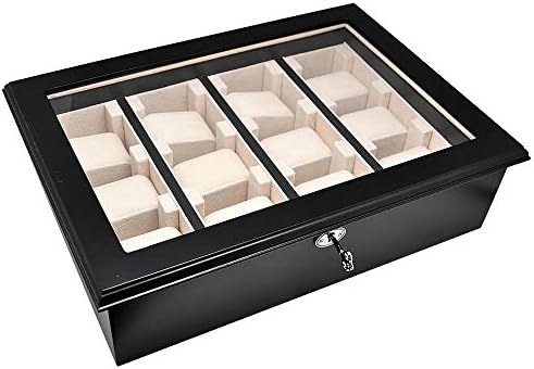 2097 Wall Display Case for 12 Watches Black