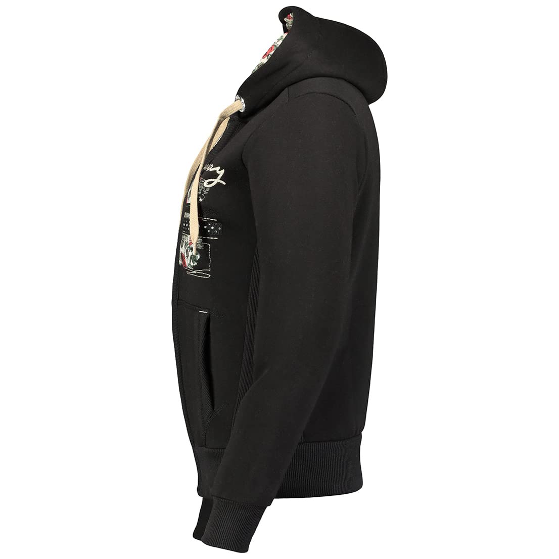Geographical Norway Fabeaute Lady - Felpa Cappuccio Zip E Tasche Donna - Felpa Cappuccio A Maniche Lunghe