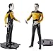 Star Trek Action Figure Set - Bundle with 4 Figurines Data, Picard, Worf, TROI Plus Stickers | 7