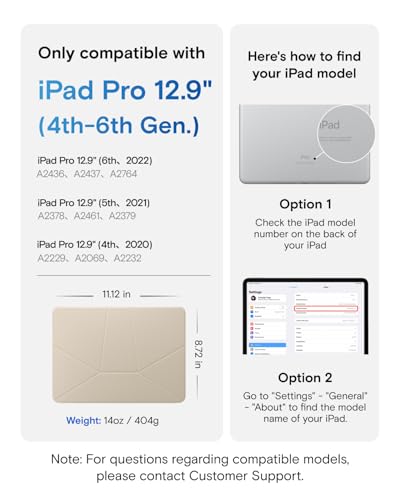 Image of MOFT Dynamic Folio Case for iPad Pro 12.9-inch (6th /5th /4th Generation, 2022 /2021 /2020), Silm Magnetic Stand Case with 20+ Viewing Angles, Auto Wake /Sleep, Ultra Thin,Beach White