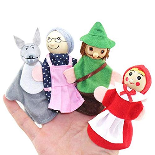 Kekailu Finger Puppets,Little Red Riding Hood and Wolf Fairy Story Play Game Finger Puppets Toys Set