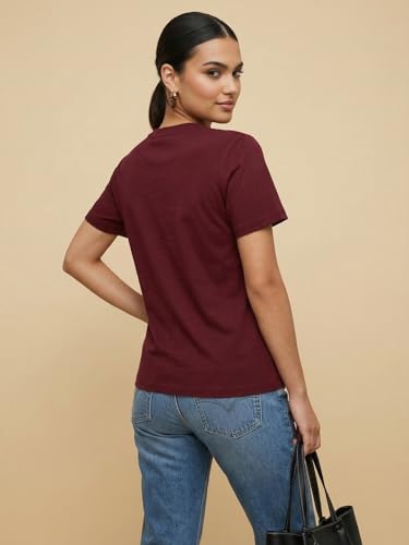 Image of Nobero 100% Cotton T-Shirts for Women Stylish | Regular Fit | Graphic Printed T Shirts for Women 180 GSM Combed Cotton | Crew Neck Half Sleeve
